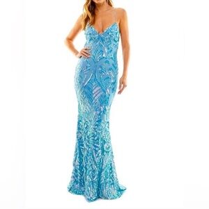 B. Darlin Blue sequin dress w/open back